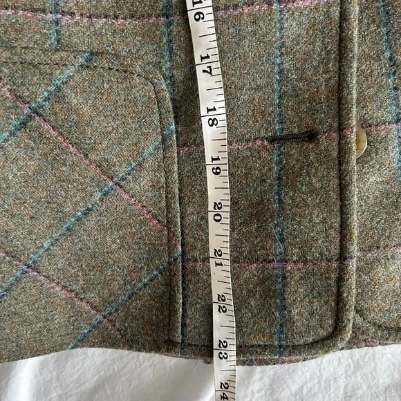 Brooks Brothers green Tweed Suit Women Wool Blazer Jacket Skirt Matching Set